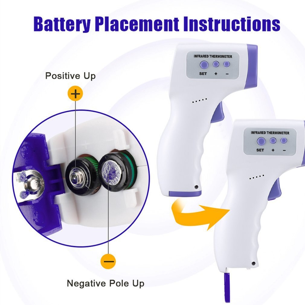 Multifunction thermometer three-color backlit display forehead thermometer digital display infrared alarm human body thermometer