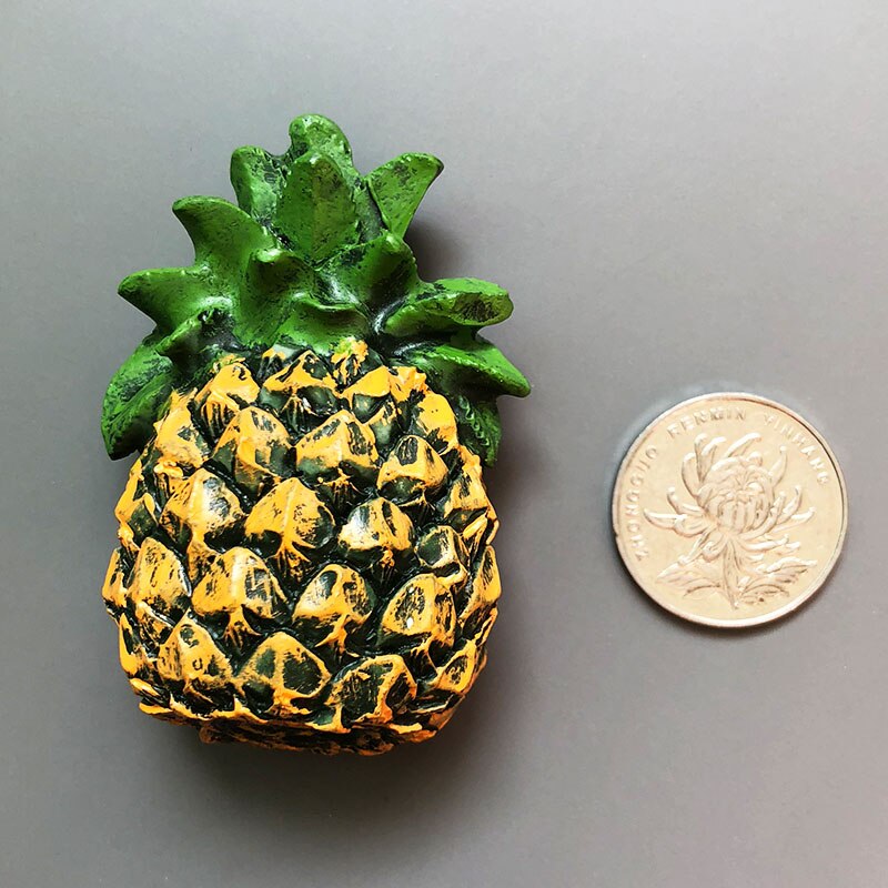 3D fresh fruit refrigerator magnetic stickers magnetic food room decoration Pineapple lemon cherry fridge magnets: pineapple