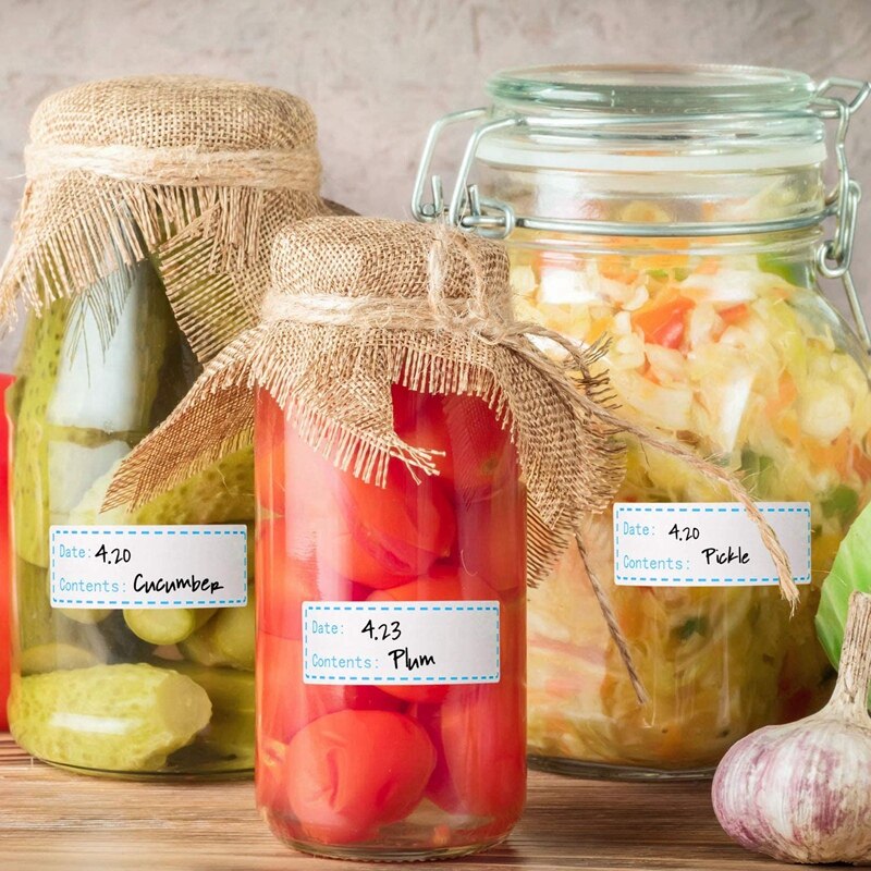 Étiquettes de Date de nourriture et étiquettes de congélateur vierges, ruban autocollant de réfrigérateur amovible pour la cuisine de garde-manger de récipient de préparation de repas