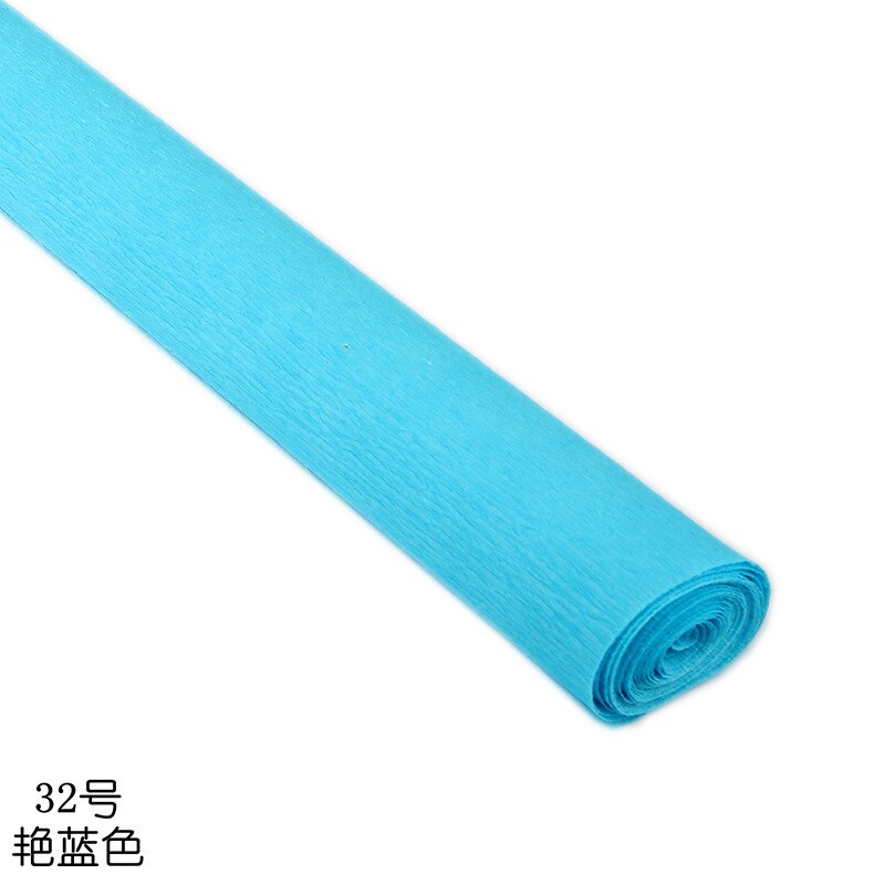 250Cm * 50Cm Crinkled Crêpepapier Bloem Wikkelen Bruiloft Feestelijke Partij Decoratie Kids Diy Vouw Scrapbooking Ambachten 5Pcs: Light blue