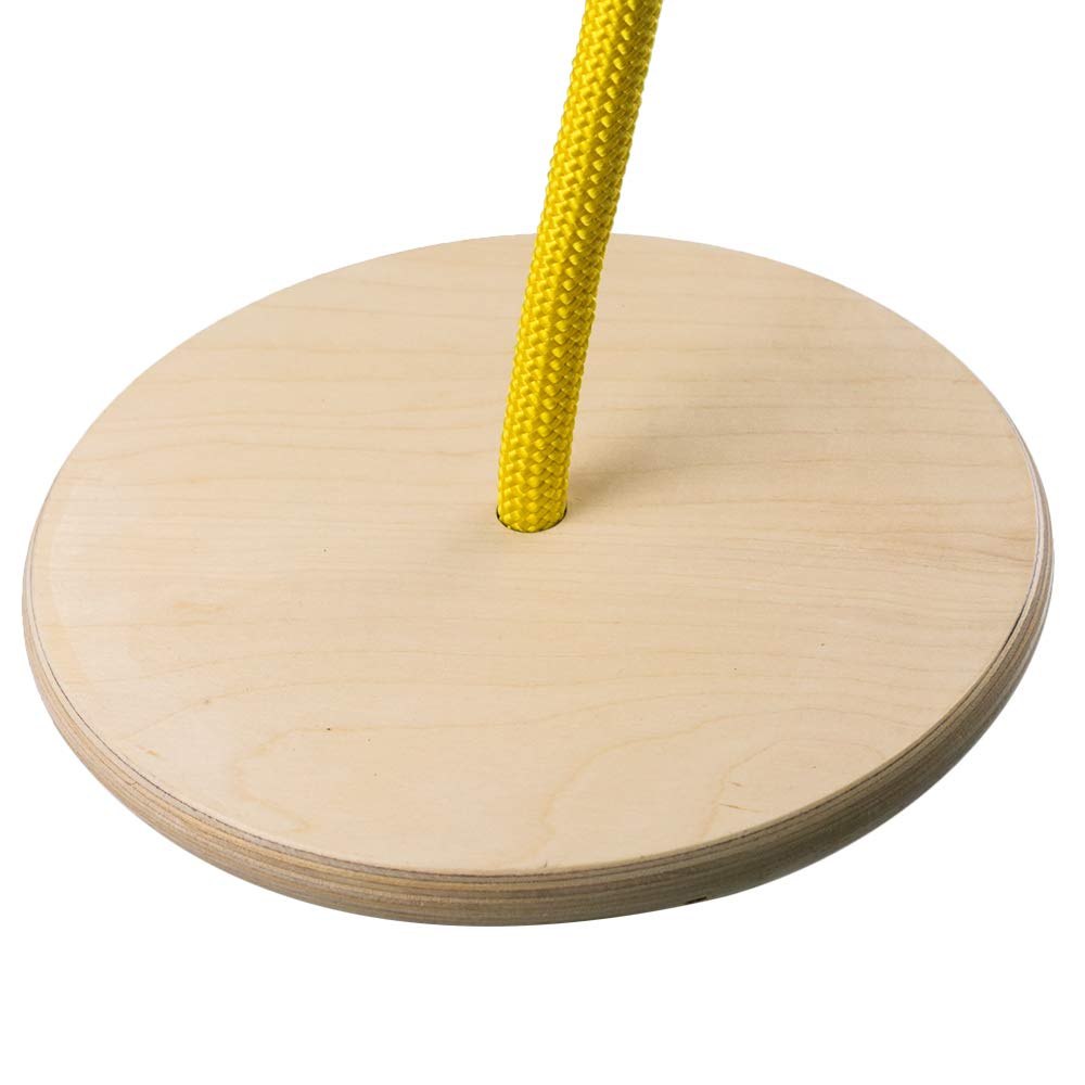 Kids Outdoor Wood Round Swing Disc Tree Swing High Strength Load-Bearing Wooden Disc Swing Round Swing Seat