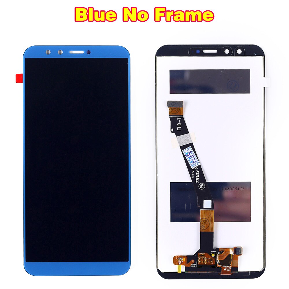 100% testowany wyświetlacz LCD robić Huawei Honor 9 lite 5.65 calowy ekran dotykowy Digitizer montaż ramki z bezpłatnym szkłem hartowanym: niebieski bez rama