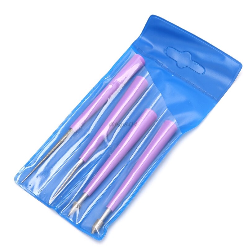 4 Uds. Diamante perla vidrio fresa para cuentas Burr abalorios agujero