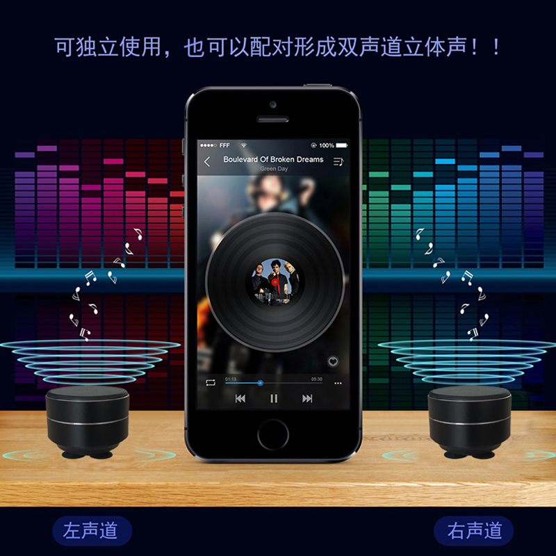 Knochenleitungs-Funklautsprecher – Saugnapfhalterung, TWS-HiFi-Sound mit verbesserter Bass, tragbarer Schleife, Resonanzfunktionen für dynamisches Audio