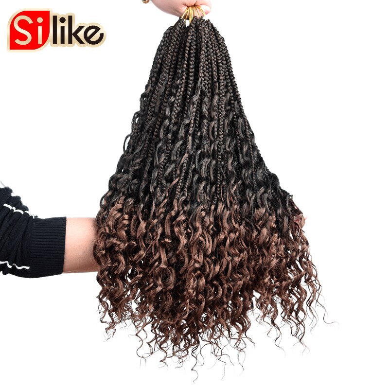 18 Inch Crochet Box Braids 12Strands/lot Pre-looped Synthetic Braiding Hair Extension Messy Bohemian Braids For Black Women: T30 / 6Pcs/Lot