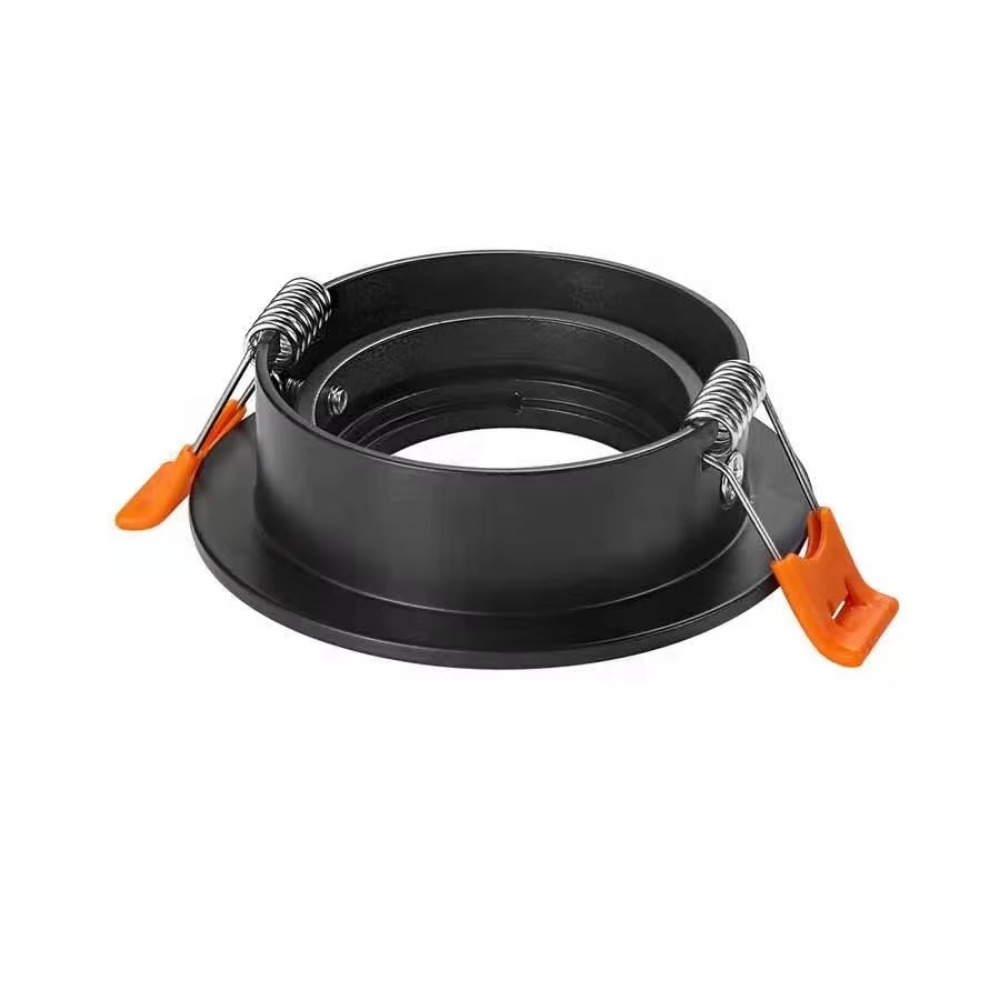 3/6/ 9 sorte runde indbyggede downlight-holdere 82mm udskæringer 62mm justerbare rammehuse runde til  gu10 mr16 e27 pærer i aluminium