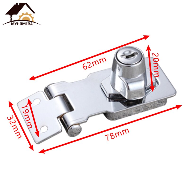 Myhomera Lock Cylinder Hasp Copper Core Self Locking Security Staple 2 Keys Shed Cupboard/Drawer/ Padlock Door/Gate/Van Locker: 2.5 inch