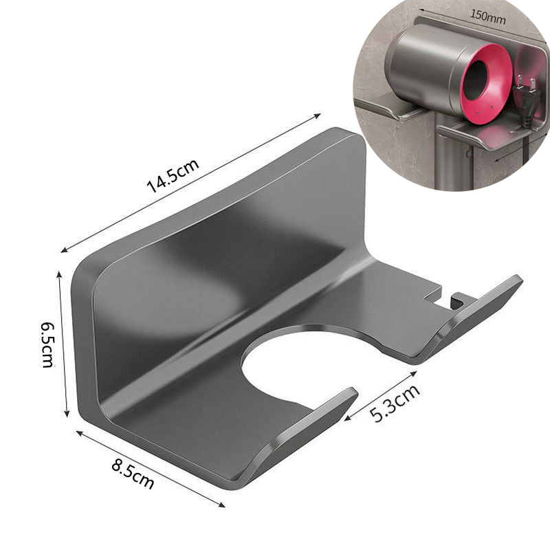 Föhn Houder Muur Badkamer Plank Zonder Boren Plastic Föhn Standaard Met Opbergdoos Toiletblazer Houder Plank