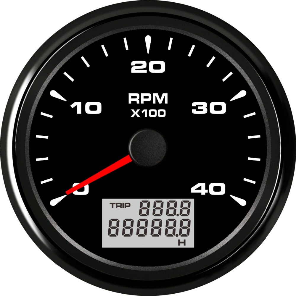 1pc Lowest Price 85mm Automotive Tachometers 0-3000RPM 6000RPM 8000RPM Ships Device Rev Counter with Hourmeter 8 Kinds Backlight: 0-4000RPM BN