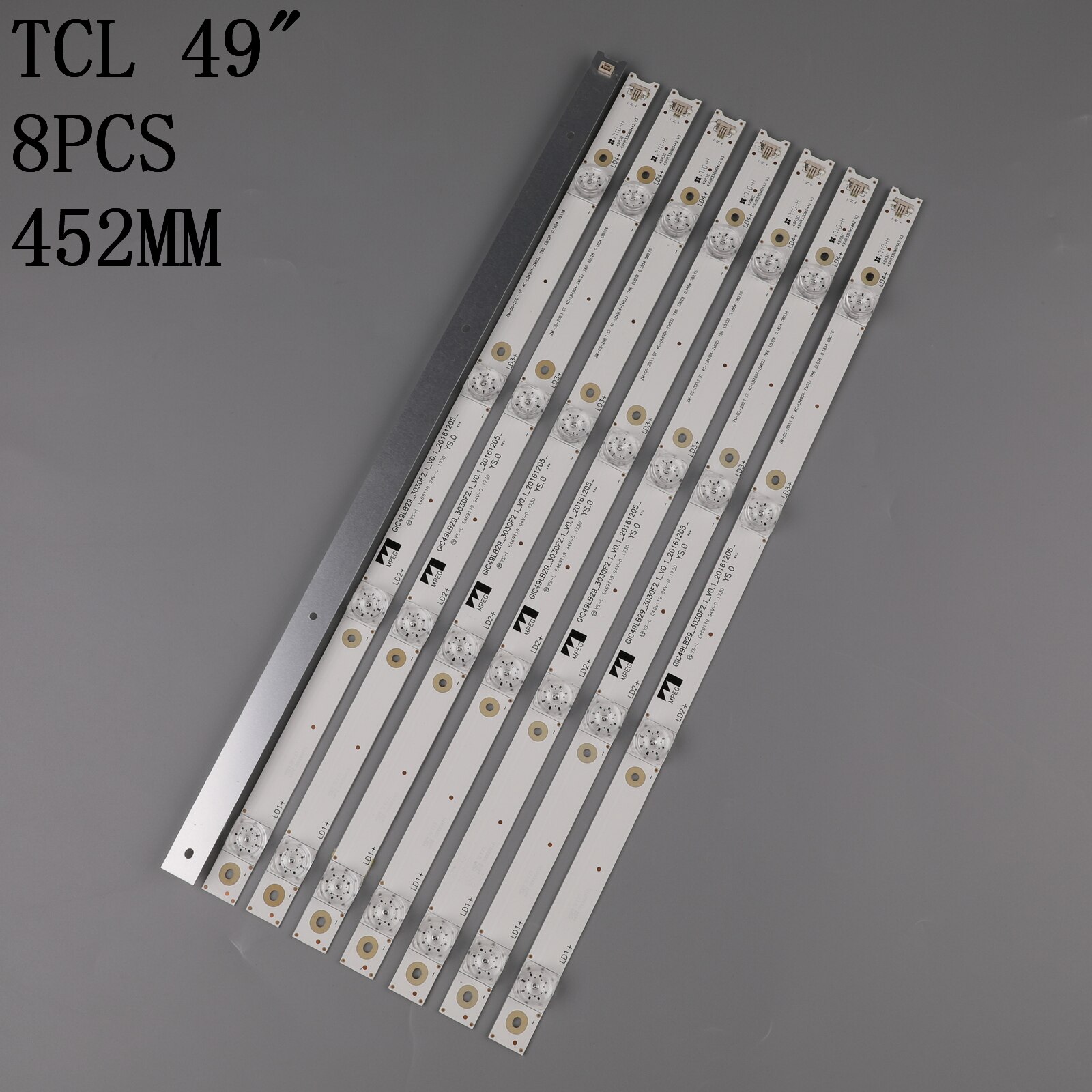 8Pieces/lot FOR K430WDC1 A1 4708-K43WDC-A1113N11 43BDL4012 LED BAR 3LED 39CM 6V