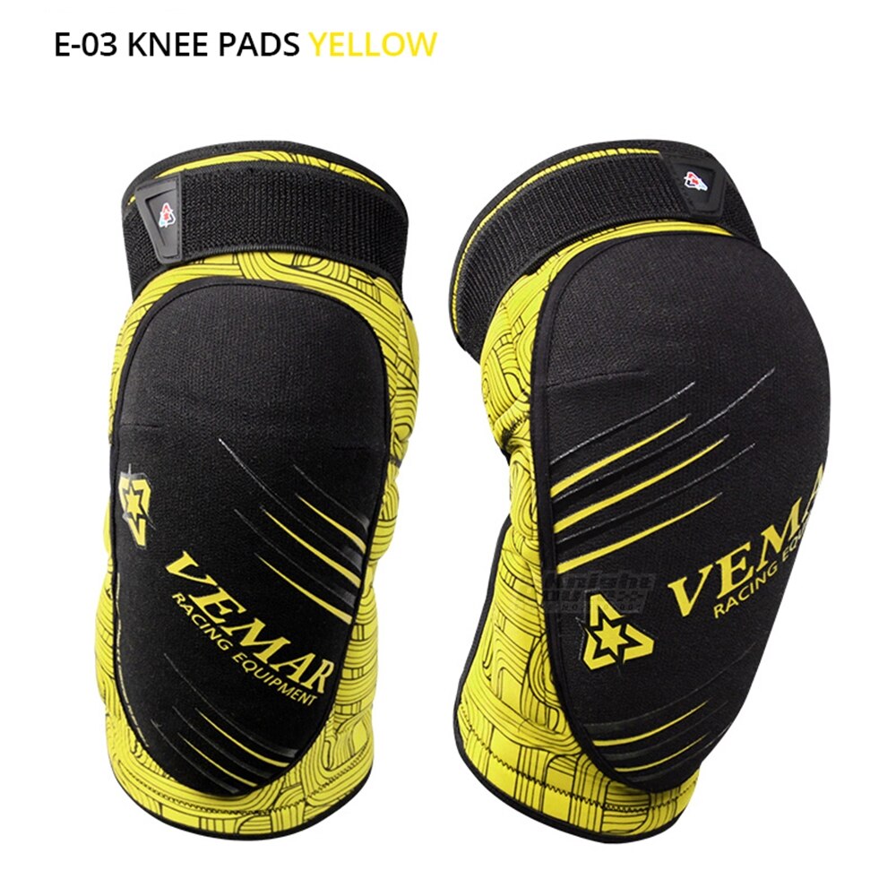 Joelheira de motocross, equipamento verde de proteção para motocicleta, proteção para o corpo e equitação, quatro estações: E-03 Yellow