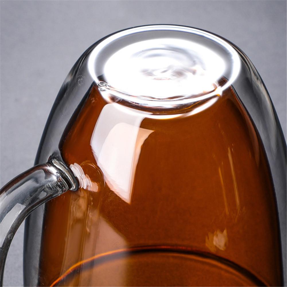 Double-wall Insulated Glass Coffee Cup Tea Mugs with Handle High Borosilicate Juice Glass