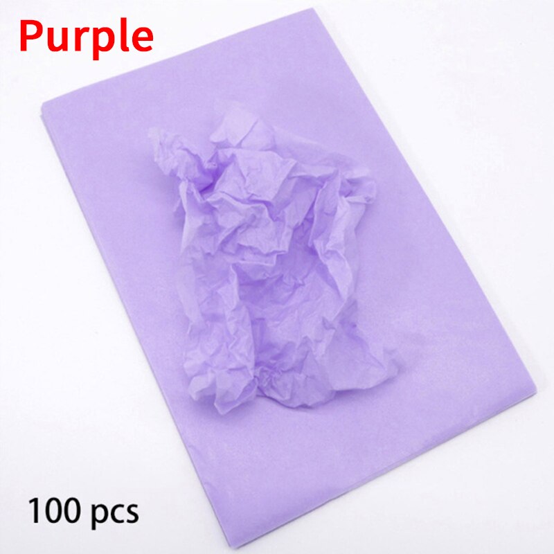 100 fogli/pacco fodera in carta velina per abbigliamento camicia scarpe fai da te fatti a mano A4 traslucido carta da imballaggio per vino confezione regalo: Purple