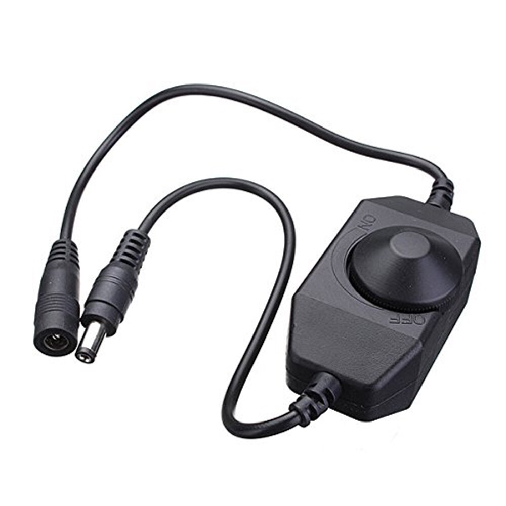 LED Dimmer Switch Brightness Adjust Controller DC plug for 3528 5050 5730 5630 Single Color Strip Light DC 12V 24V Black/White