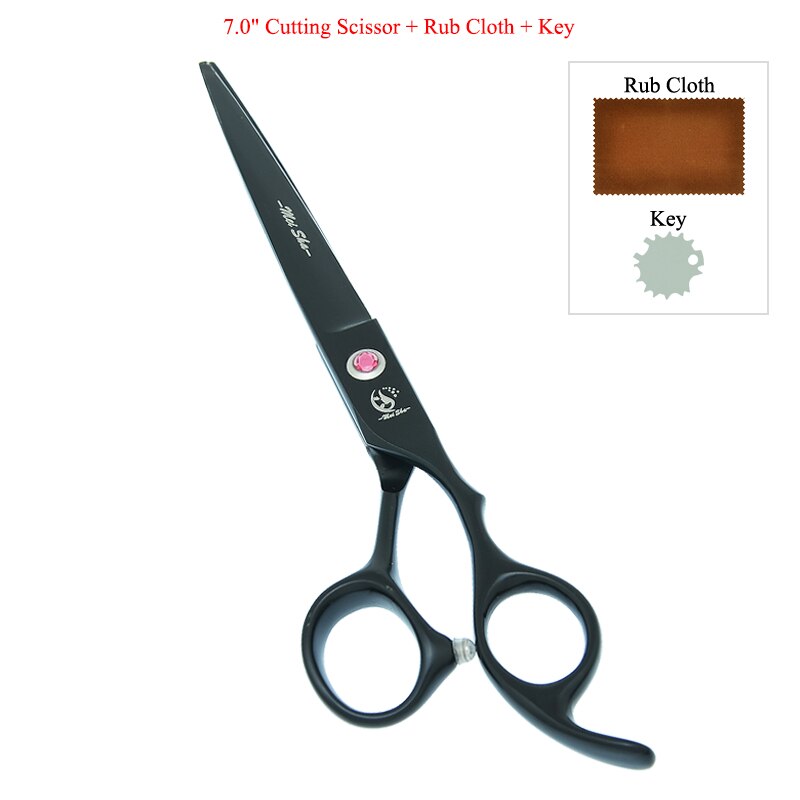 7.0" Japanese Steel Dog Grooming Scissors Curved Cutting Shears 40% Cut Rate Thinning Tesouras Pet Suppliers B0033A: B0033A-01-70