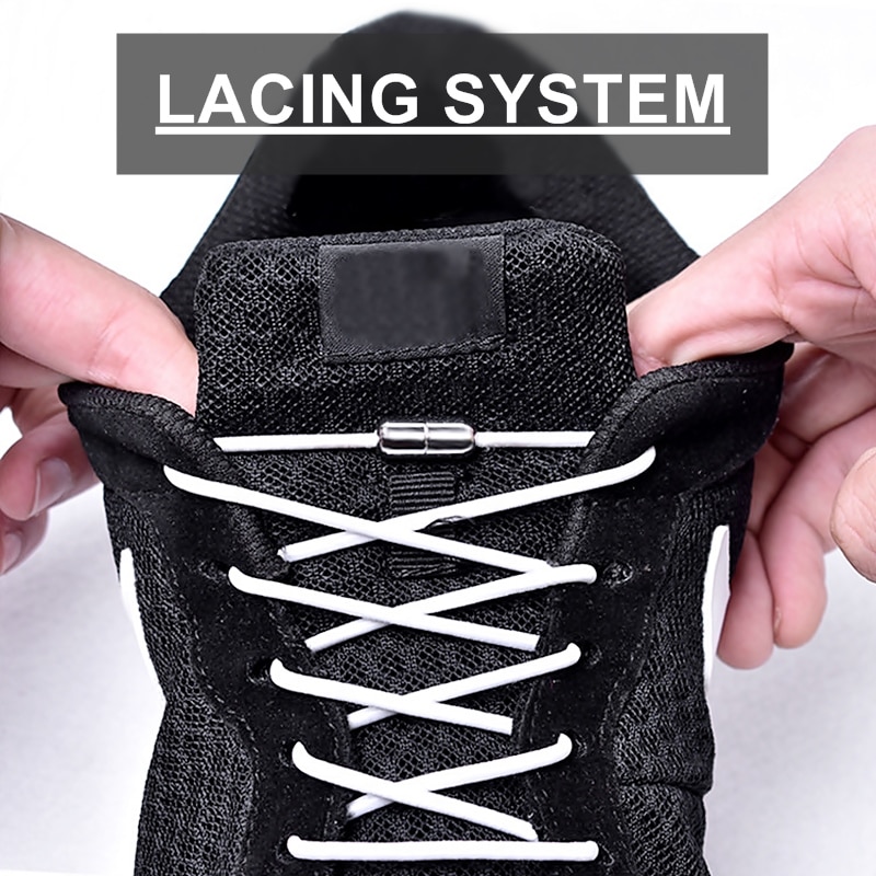 3 Types Elastic No Tie Shoelaces Locking Round Shoe Laces Shoestrings Running/Jogging/Triathlon