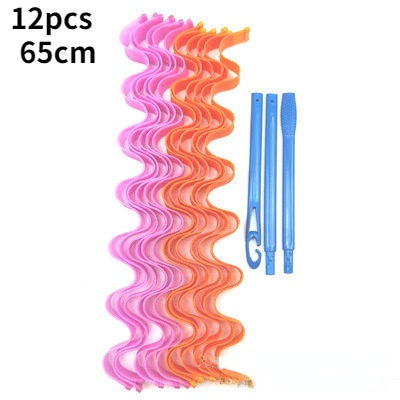 10/12 stück hitzefreie lockenwickler, magische wellenformer, spiralförmige haarwickler, wellenwickler, damen-frisurenwickler, haarstyling-werkzeuge: 65cm wasserwellen
