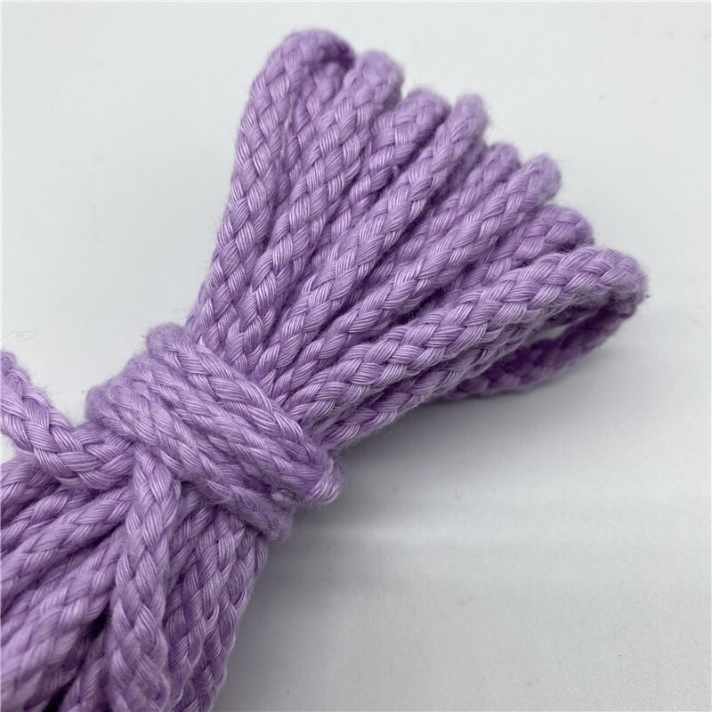 Corde 100% coton, 5 mètres/lot, 6mm, fil tressé torsadé décoratif pour la décoration Textile maison fait à la main