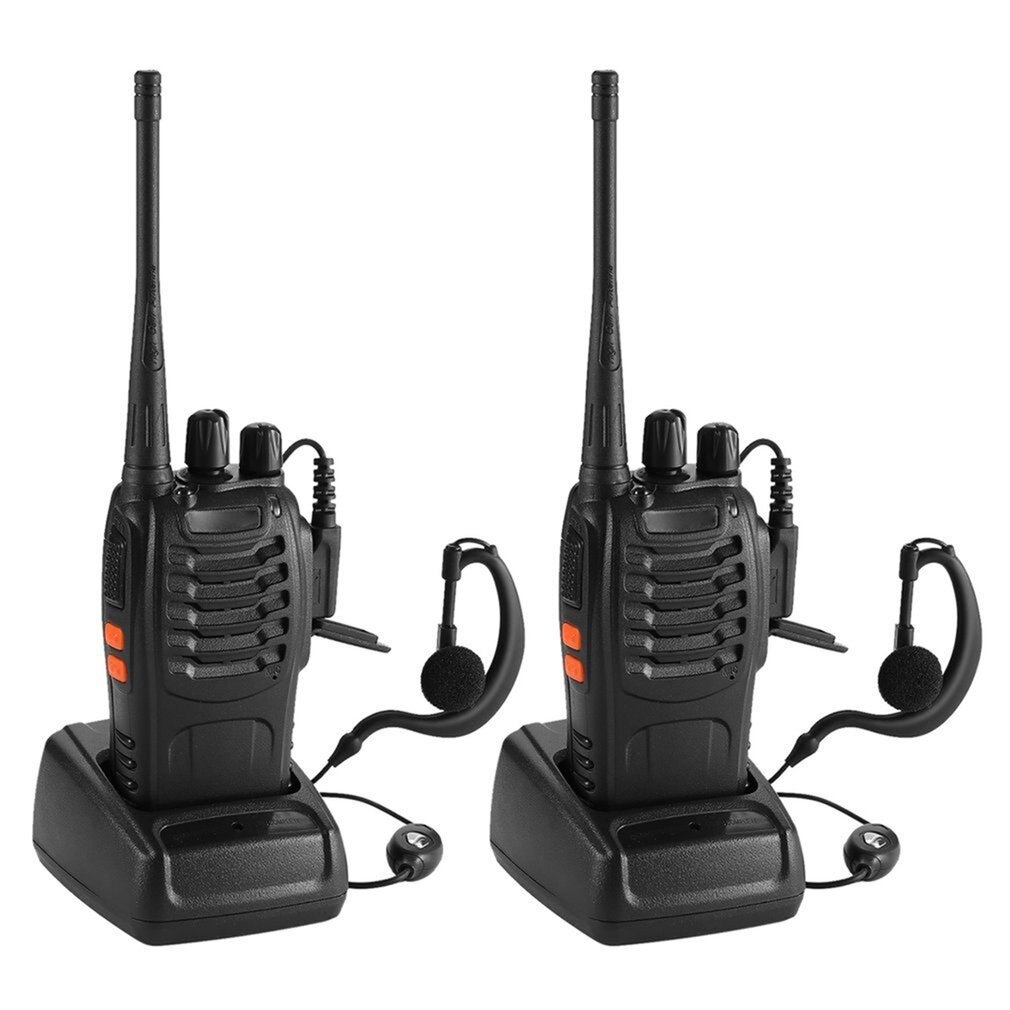 2 STUKS Baofeng BF-888S UHF 400-470 MHz 2-Weg Radio twee 16CH Walkie Talkie met Mic FM transceiver DC Power: Euro