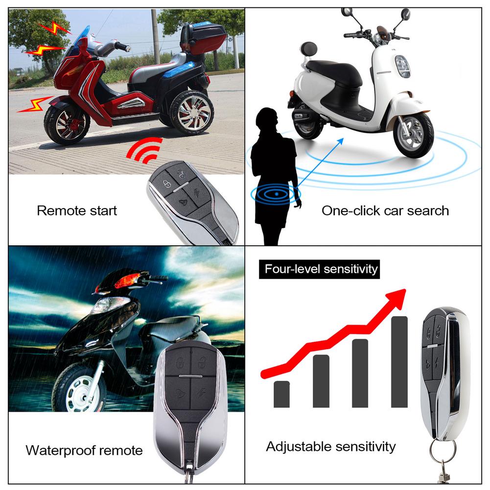 Master Racing Moto alarme Scooter Moto antivol système d'alarme de sécurité DC 12V Moto vélo alarmes avec télécommande