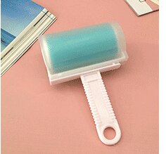 Clean sticky reusable sticky clothes wool dust collector carpet dusting fluffy manual sticky hair roll Lint Sticking Roller: Blue
