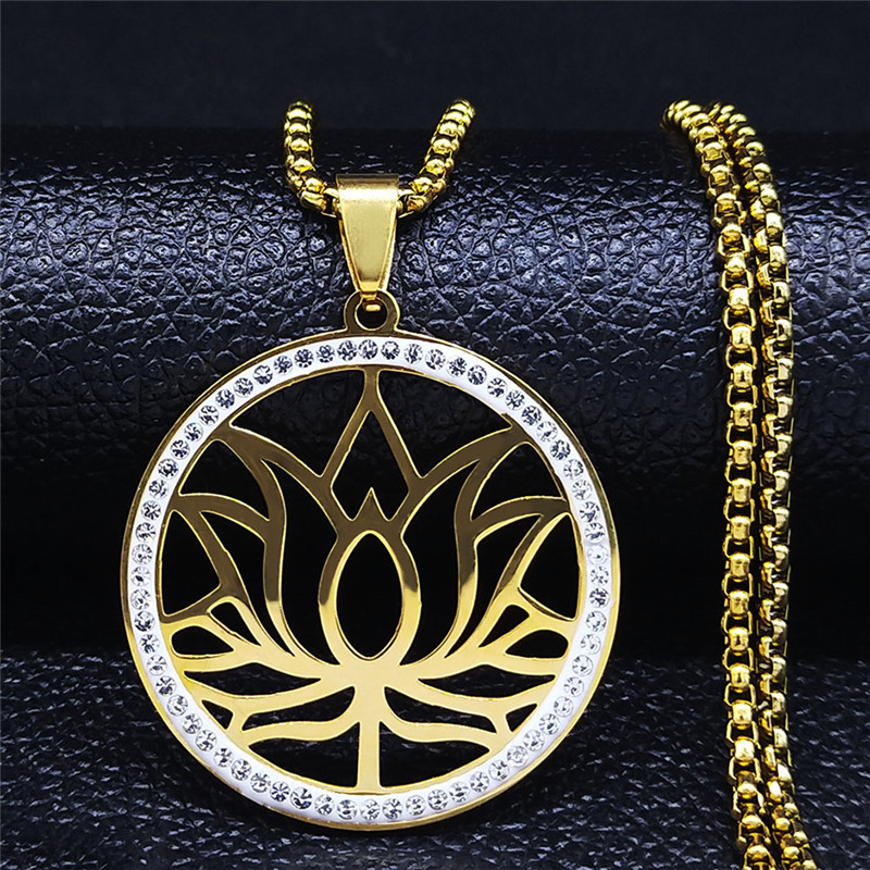 Blume des Lebens Edelstahl Kristall Anhänger Halskette Metatron Heilige Geometrie Symbol Halskette Schmuck Schmuckstück femme N4833S02
