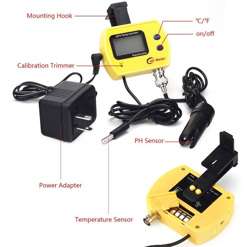 Professionele Online pH TEMP Meter Draagbare Zuurweger Aquarium Fijne Drinkwater Monitor 0.01 PH Elektrode Analyzer