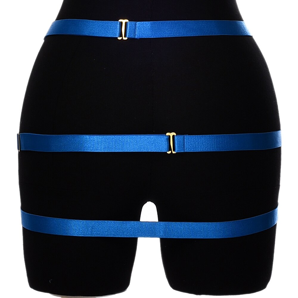 Arnés de pentagrama de estrella, falda ajustable, jaula de cuerpo, ropa Sexy hueca para , Liga de colocación gótica, arnés para el cuerpo