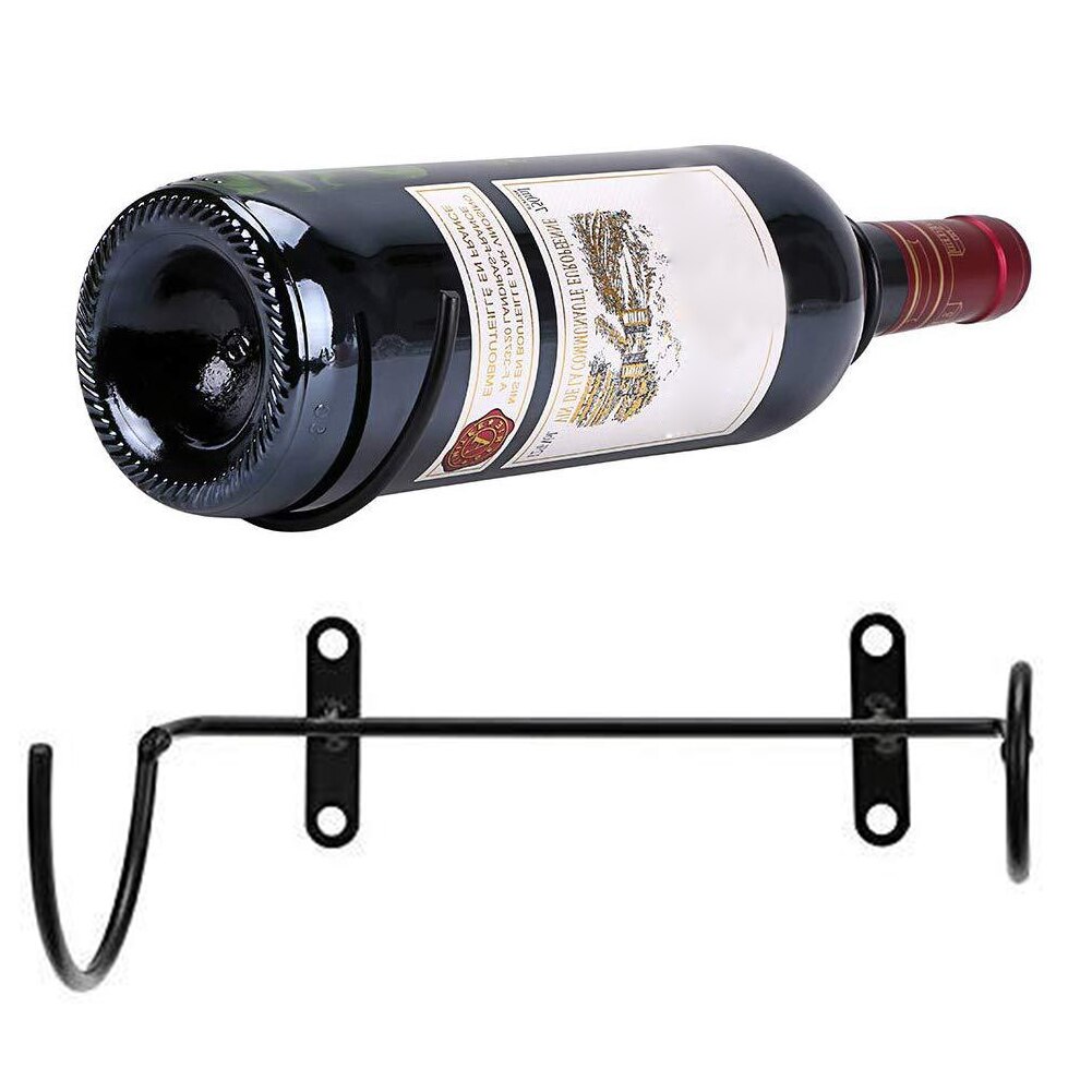 Iron Home Bar Kitchen Wall Mounted Bracket With Screws Bottle Holder Storage Modern Wine Rack Simple Organizer Display Shelf