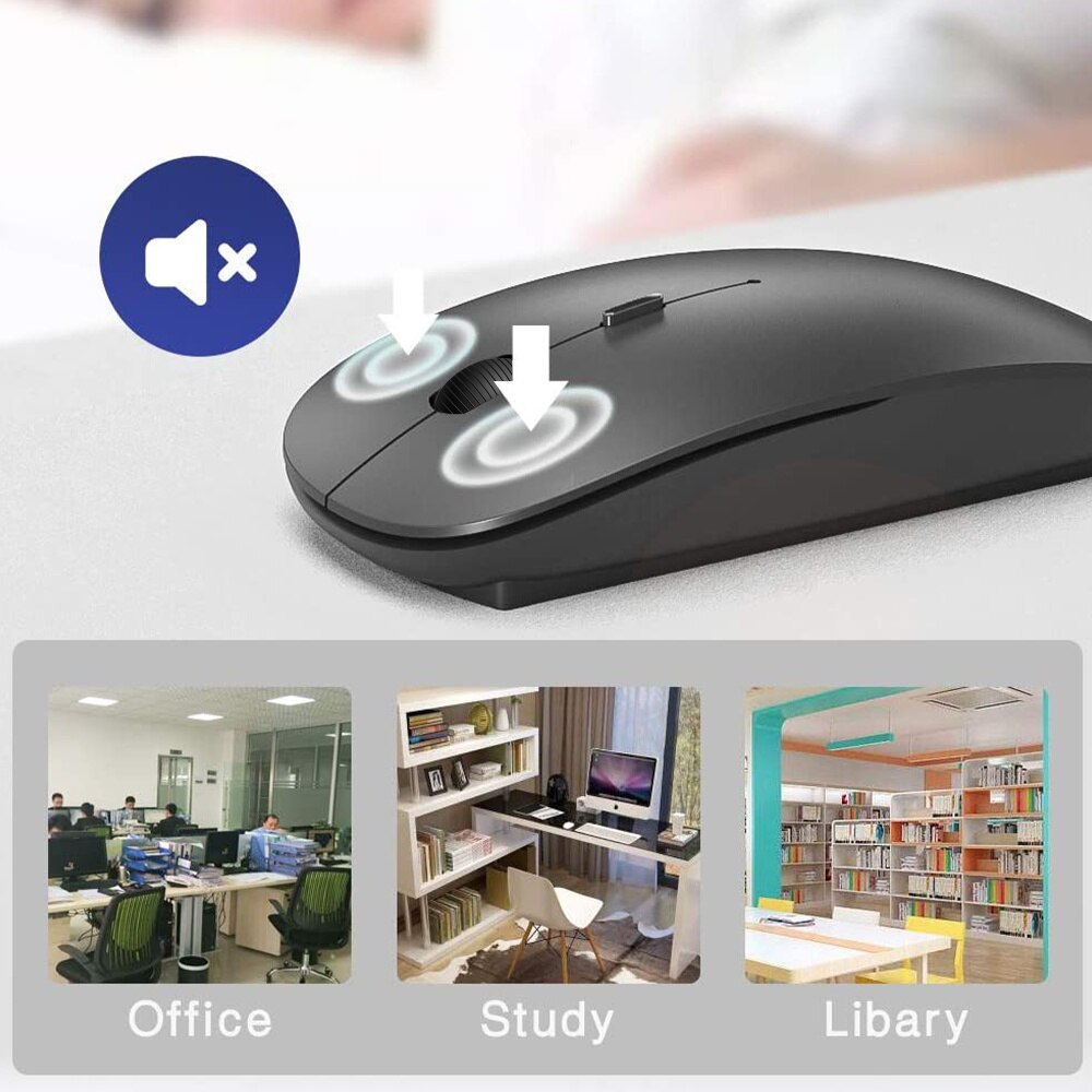 Universelle kabellose bluetooth-rgb-computermaus, geräuschlose maus, led-hintergrundbeleuchtung, ergonomische gaming-maus für laptops