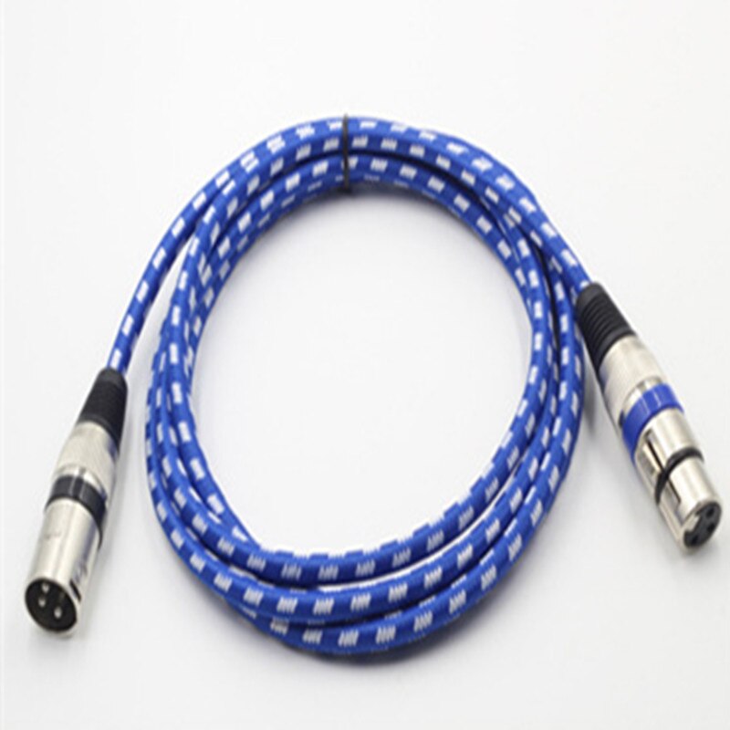 XLR Cable 3 pin Male To Female Adapters XLR Extension Cables Aux Jack For Microphone Mixer Amplifier Audio Cable: Blue White Net / 5m