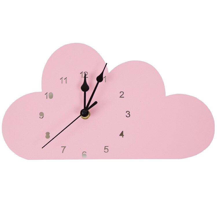 Chambre enfant bois nuage horloge pour bébé garçon fille chambre décoration Style nordique rose nuage horloges murales chambre d'enfants scandinavie décor: pink