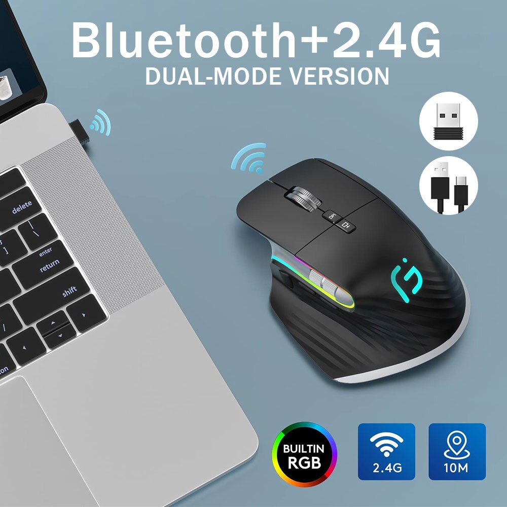 Bezprzewodowa mysz bezprzewodowa VicTsing 2.4G bezprzewodowa mysz ergonomiczna 4000 DPI dla tabletu Macbook Air Laptop Gaming Office