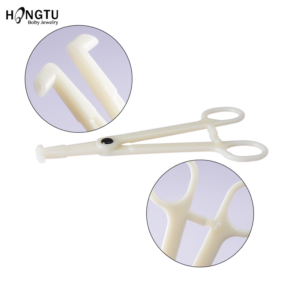 Pince de perçage jetable en acrylique, 1 pièce, pince en plastique, corps, oreille, lèvre, nombril, nez, langue, sourcils, outil de perçage: PLAQUÉ ARGENT