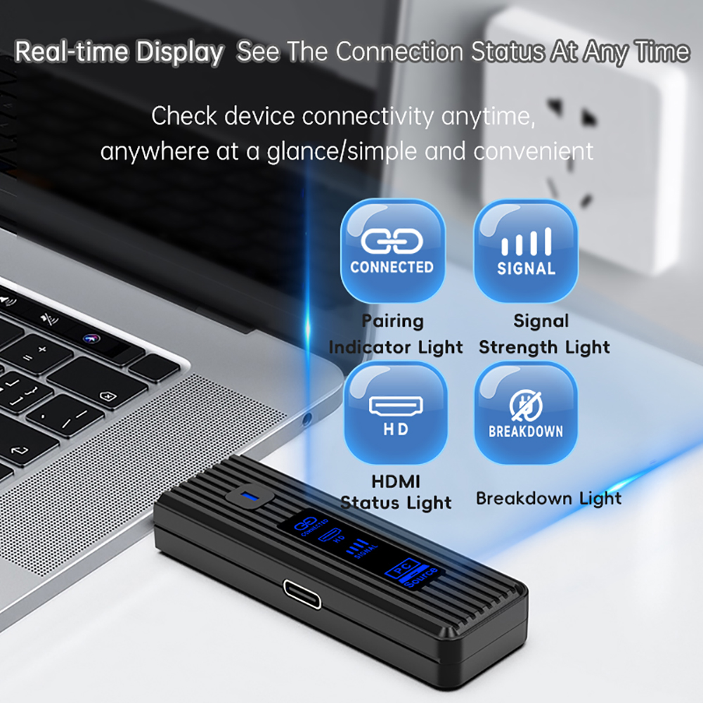5.8g trådlösa hdmi-videosändare/mottagare förlängare 50m 1080p hdmi-video/ljud-tv-sticka intelligent displayadapter för tv/pc