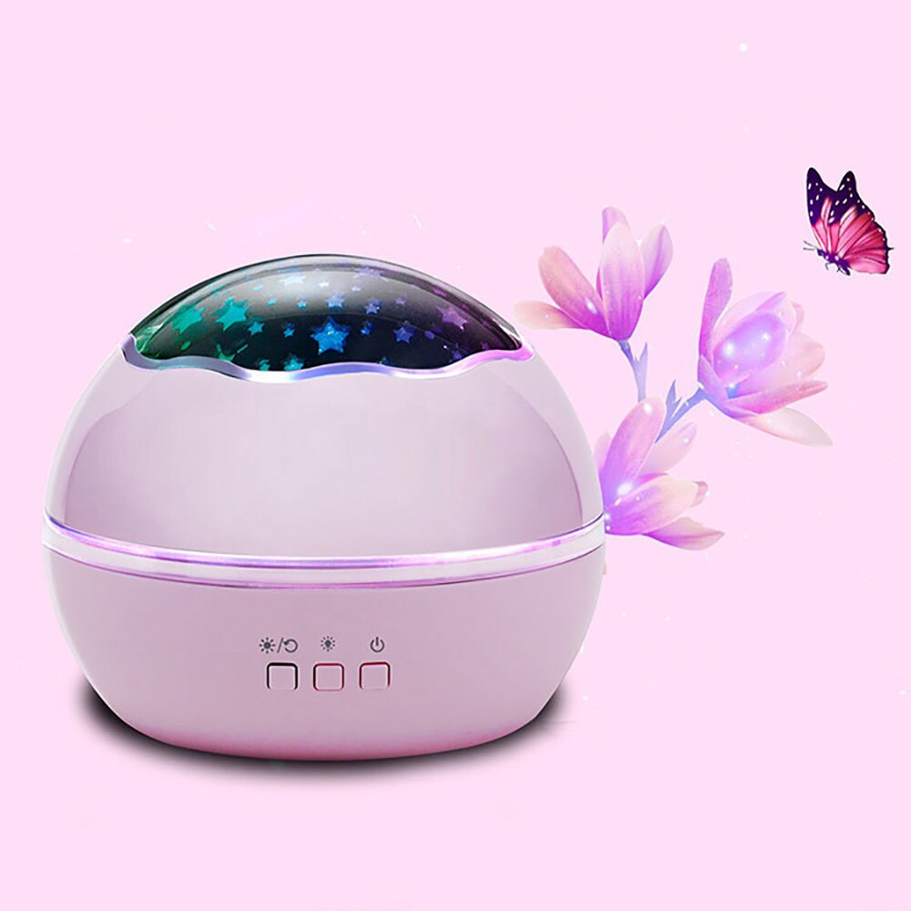 Projecteur veilleuse rotatif | Rotation à distance, lampe USB ronde, projecteur maître enfants bébés sommeil romantique