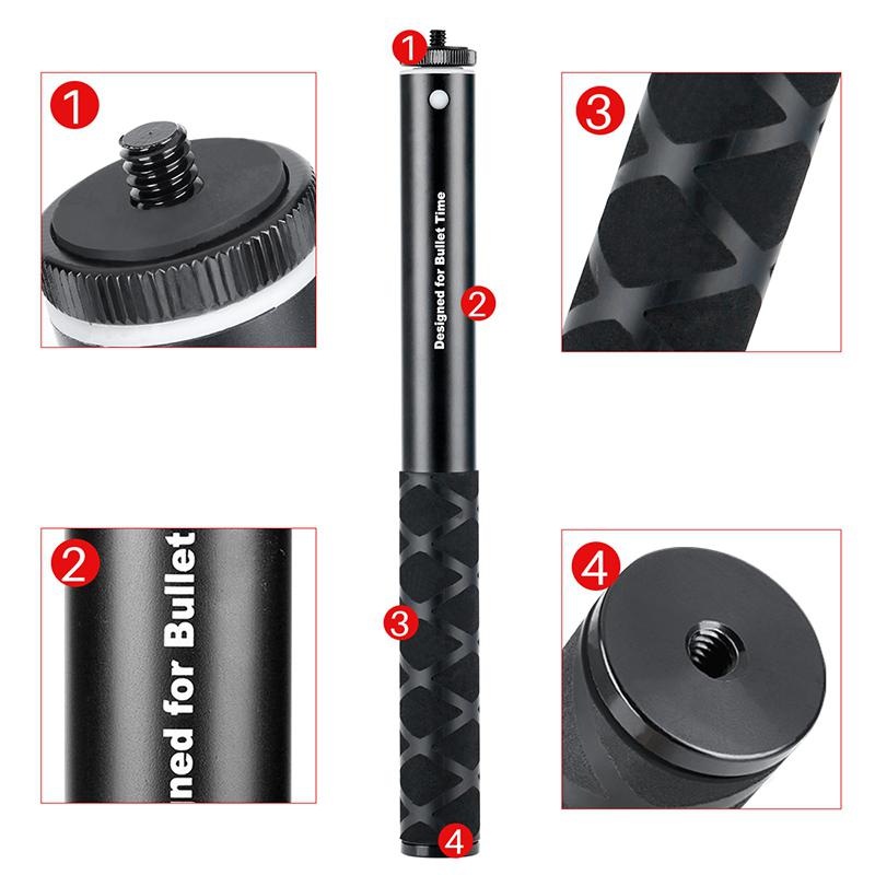 For Insta 360 Paranomic Camera Handheld Selfie Stick Monopod 1/4 Screw 360 Rotated Handle Grip for Insta360 ONE VR Sports Camera