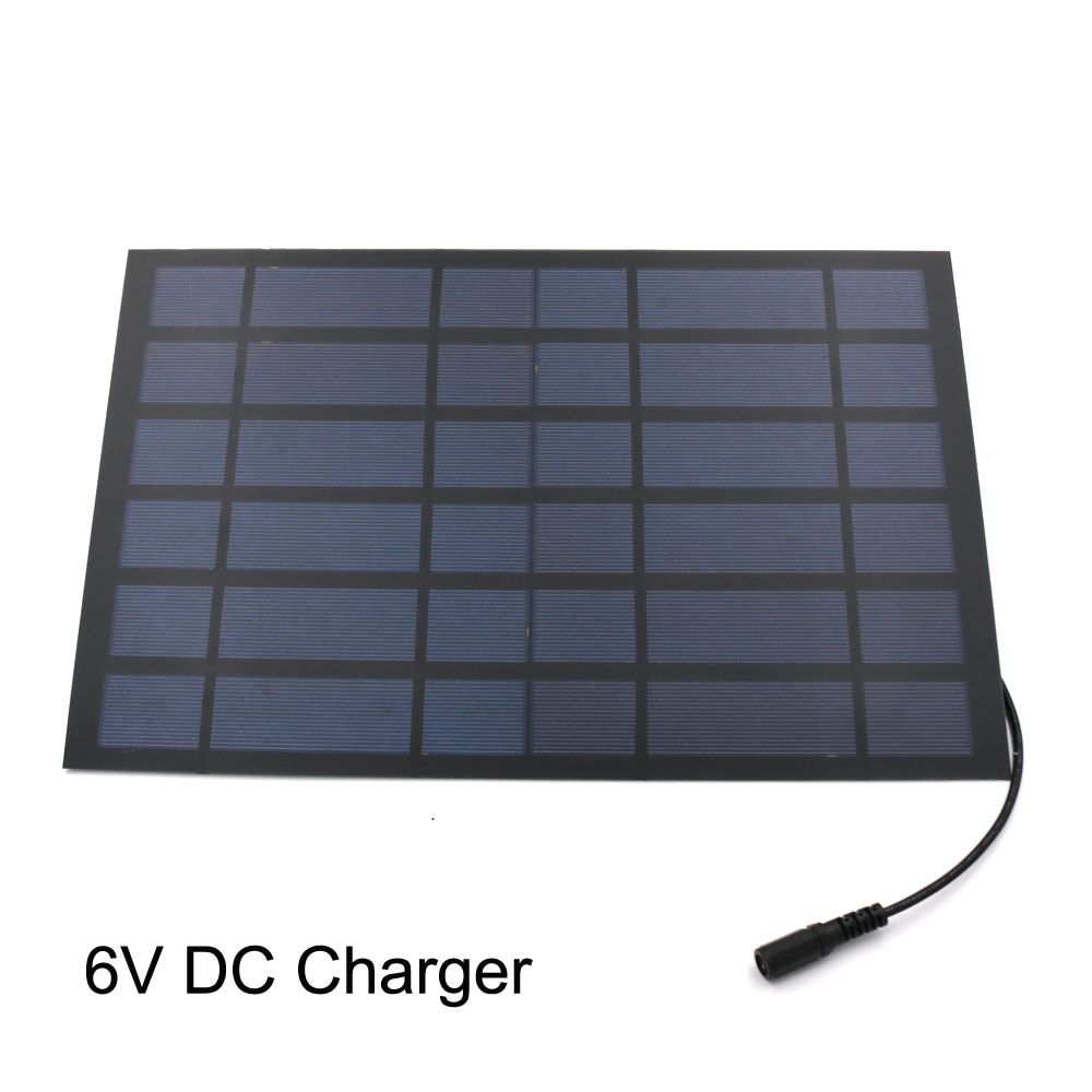6V Solar Panel DC 5.5*2.1 plug Connector 2 3 4.5 6 10W Portable Transparent Laminated Mono Solar Cell Module 3.7V 18650 Battery