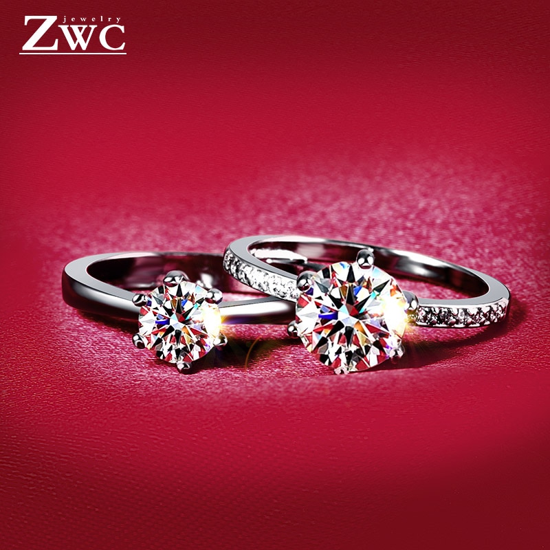 ZWC Neue Kristall Hochzeit Ring für frauen Finger Engagement Zirkon Ring Weiblichen Schmuck Ring Partei 6/7/8/9 Größe