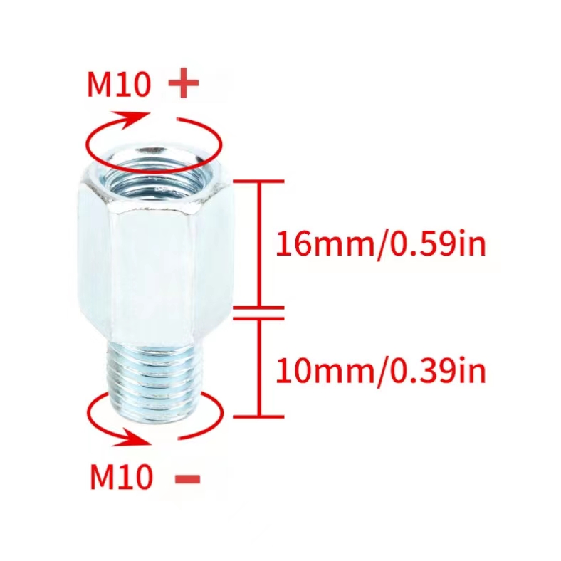 1 par de tornillos adaptadores para espejo retrovisor de motocicleta, Scooter, ATV, bicicleta, convertir de 10mm a 8mm o 8mm a 10mm en el sentido de las agujas del reloj: Oro