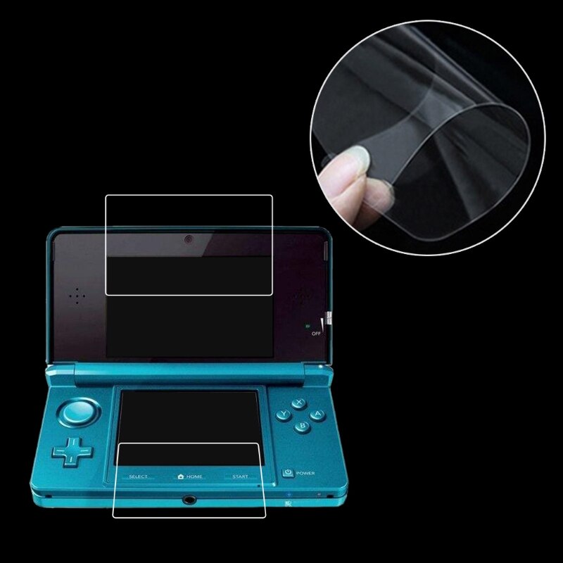 Clear Film Top+Bottom LCD Screen Protector For 3DSLL/XL Console