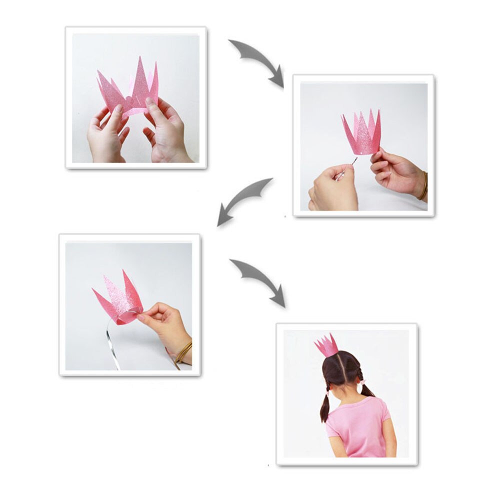 6Pcs Birthday Crown Hats Exquisite Glitter Chic Delicate Party Hats for Gathering Party Birthday