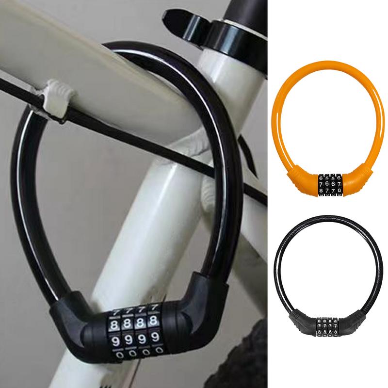 Candado de combinación de bicicleta antirrobo, candado de combinación para bicicletas, candado de bicicletas sin llave de alta resistencia de 4 dígitos para bicicletas eléctricas
