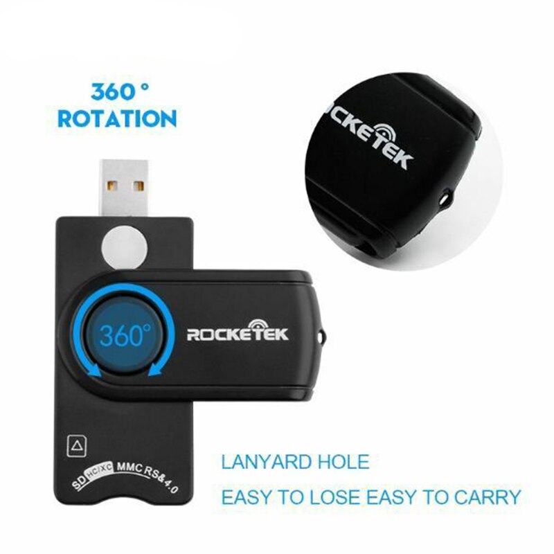 ROCKETEK Usb 2.0 Multi Smart Card Reader Sd/Tf Ms M2 Micro- Sd Memory ,Id,Bank Card,Sim Cloner Connector Adapter Computer Pc