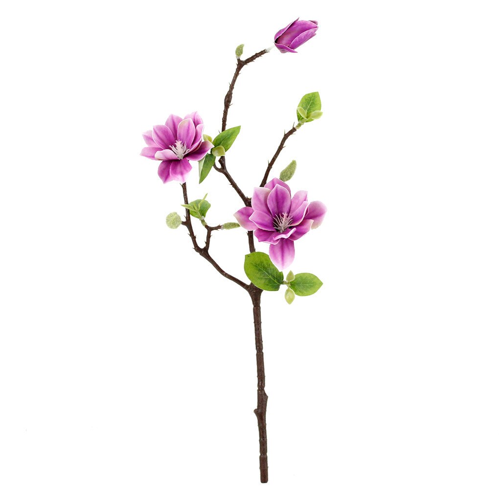 3-head Artificial Flower Branch Simulation Flower Bouquet with Leaves Home Office Floral Decor: 01