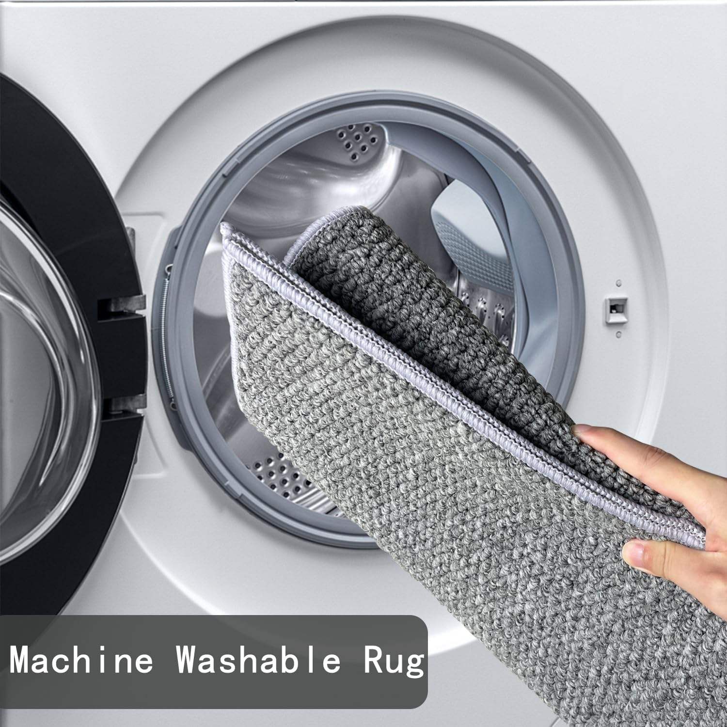 Lite teppe beige hvitt berberteppe innendørs dørmatte inngang inngangsparti gulvteppe velkomstdørmatte