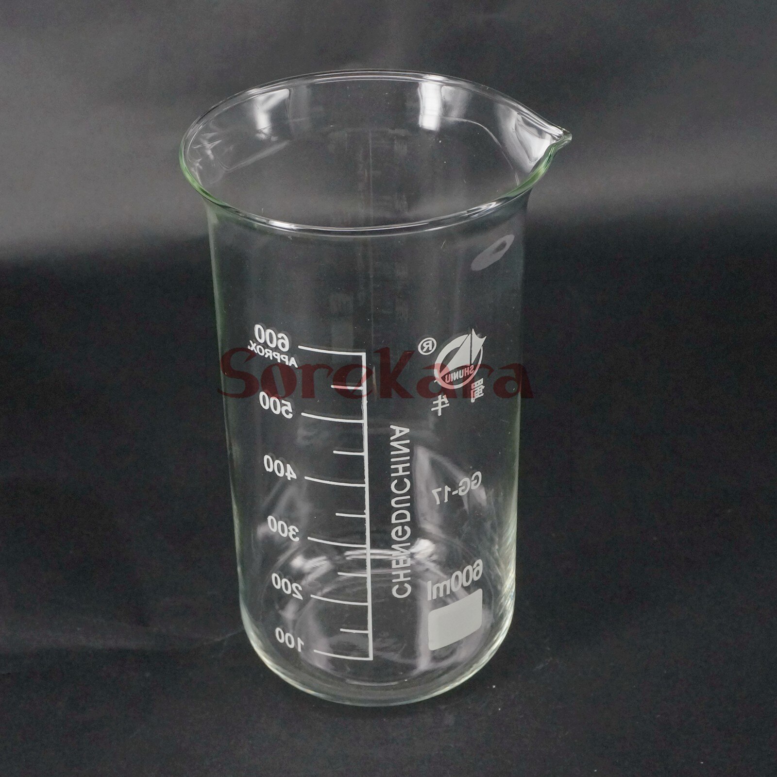 Gobelet de laboratoire de chimie, en verre Borosilicate, Transparent, épais, avec bec verseur, 600ml