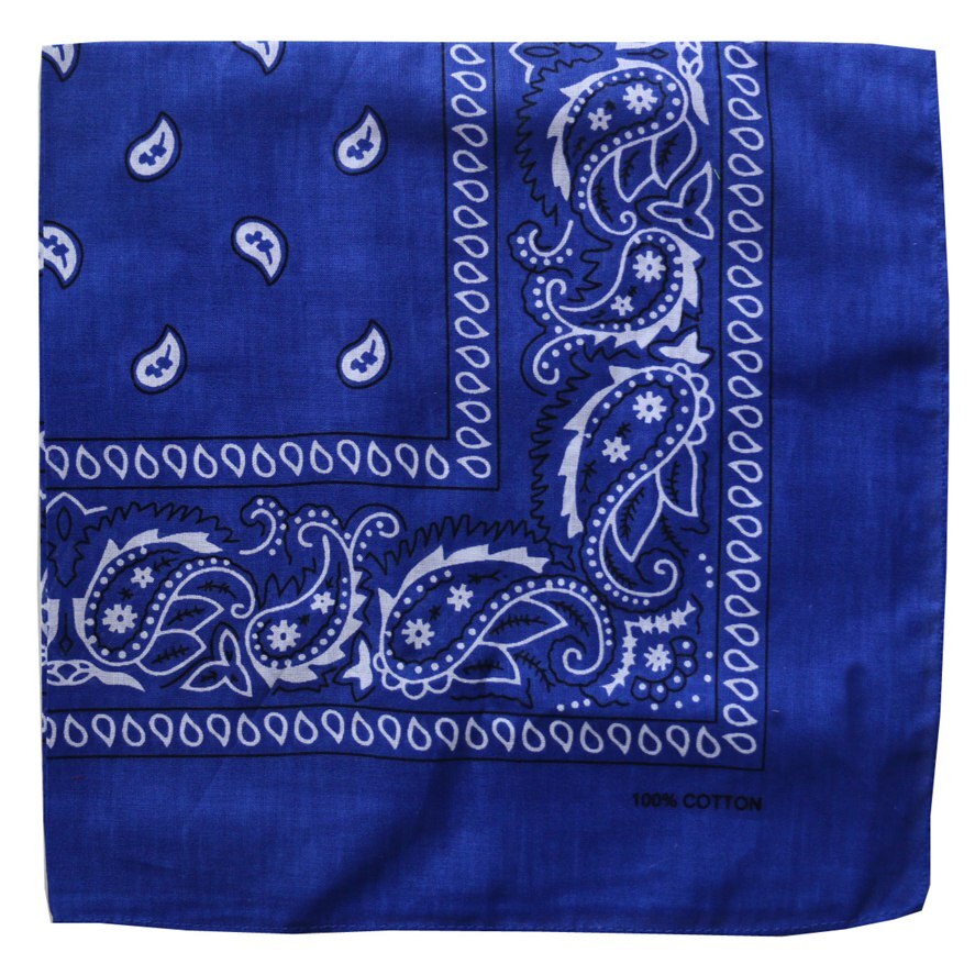 Winfox hofte hopp punk bomull svart hvit marine rød paisley bandana hodeplagg skjerf til herre dame: Kongeblå