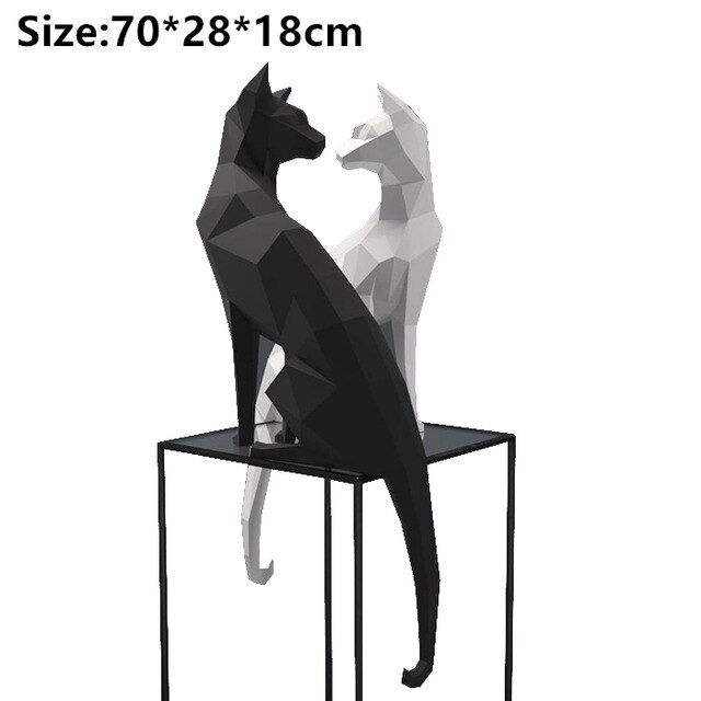 70cm beau chat papier 3D bricolage manuel décorations pour la maison décoration murale fait à la main mignon géométrique papier figurines d'action jouets: G