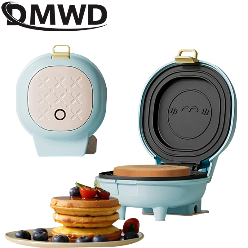 Dmwd mini elektrisk muffinsmaskin dubbelsidig uppvärmning våffeltillverkare smörgåsomelett frukost pannkaka elektrisk bakplåt